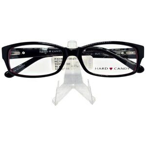 Hard Candy Womens HC19 Rectangular Eyeglass Frames Black/Magenta 52-16-135
